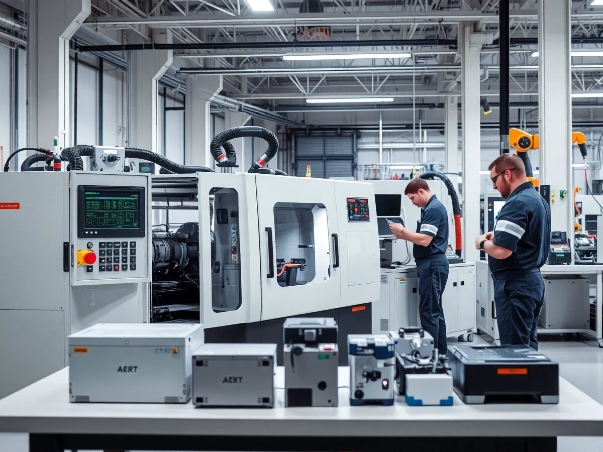 注塑机与辅机集成生产现场
